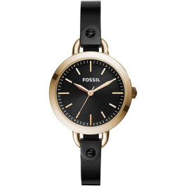Correa de reloj Fossil BQ3027 Cuero Negro 8mm